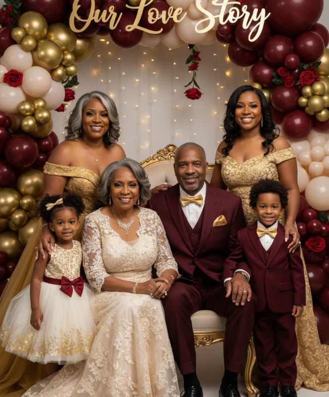 black family valentines day portrait ideas