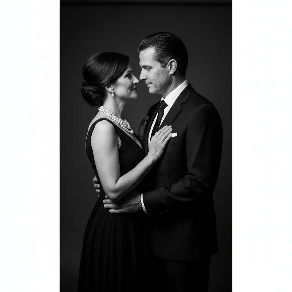 black and white couple valentine