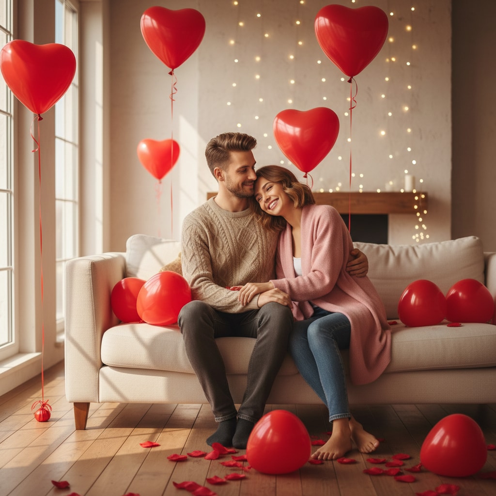 at home valentines couple photos