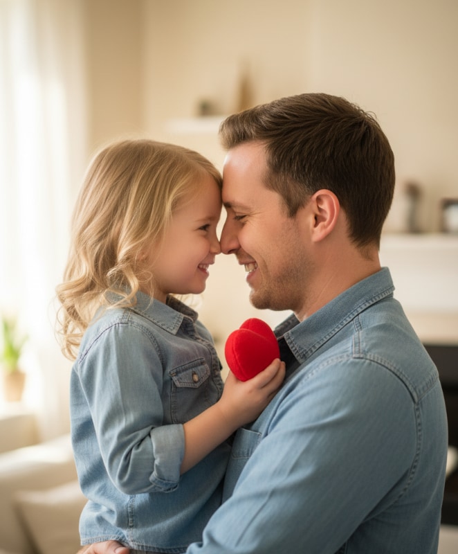 daddy daughter valentines day portrait
