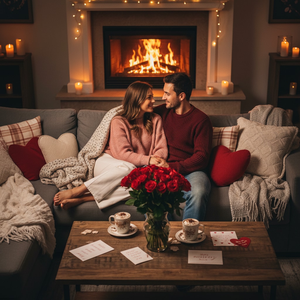 at home valentines couple photos