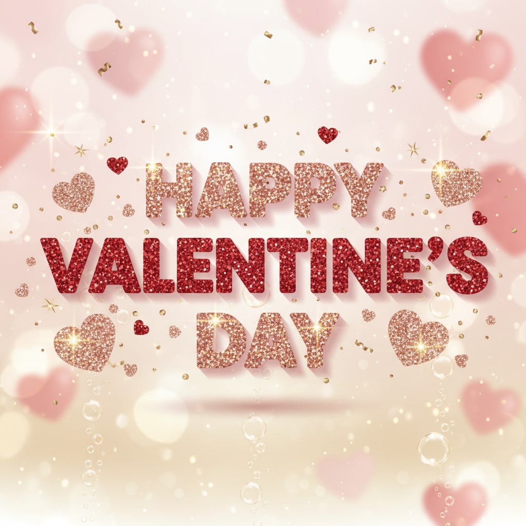 Valentine's Day 's Glitter Sparkle Letters 2026