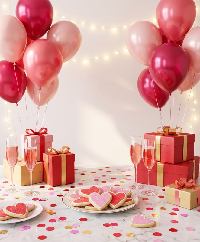 happy valentine day hd wallpaper - festive celebration with party decorations