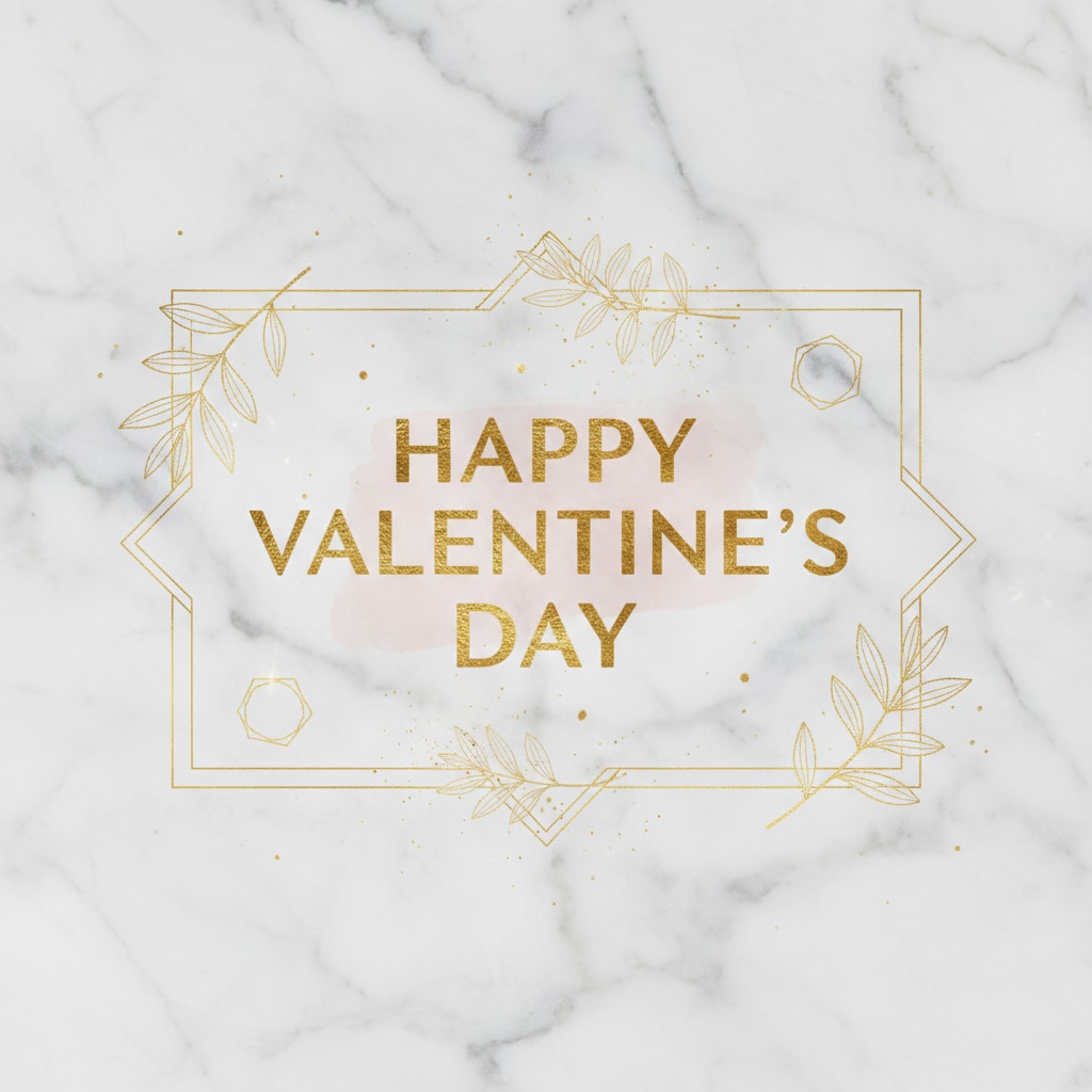 Valentine's Day 's Luxury Gold Foil Marble 2026