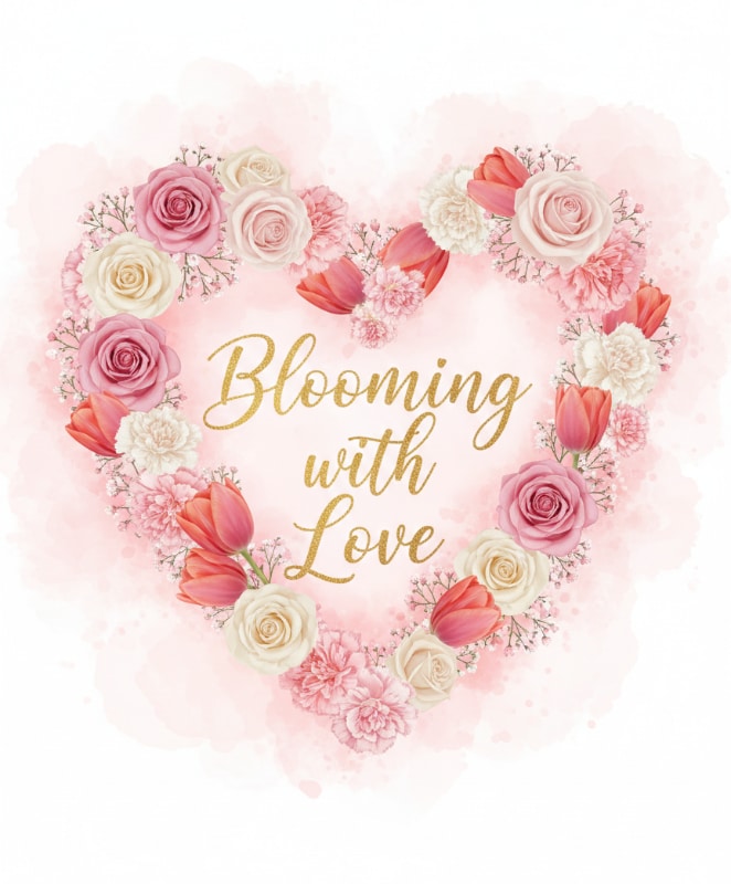 Heart Floral Arrangement Card 15