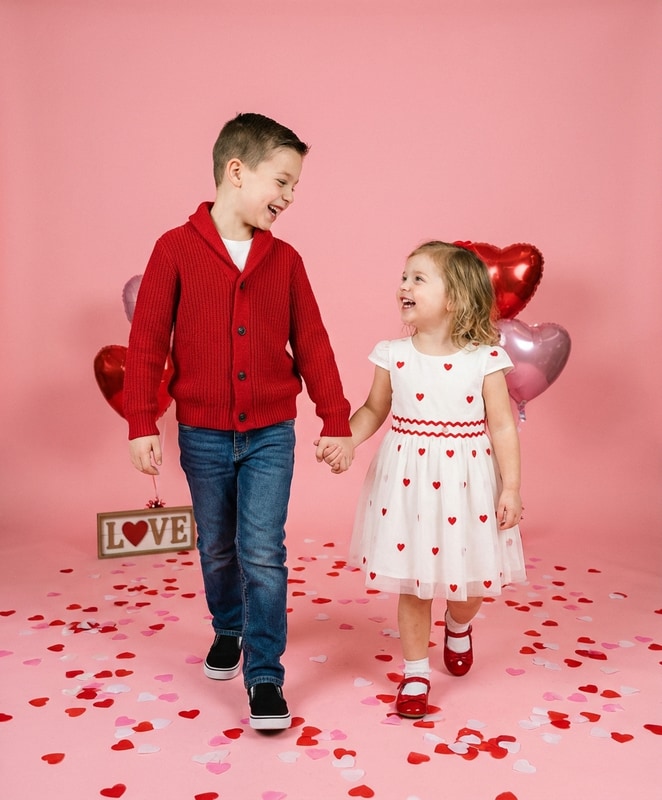 siblings holding hands valentine set