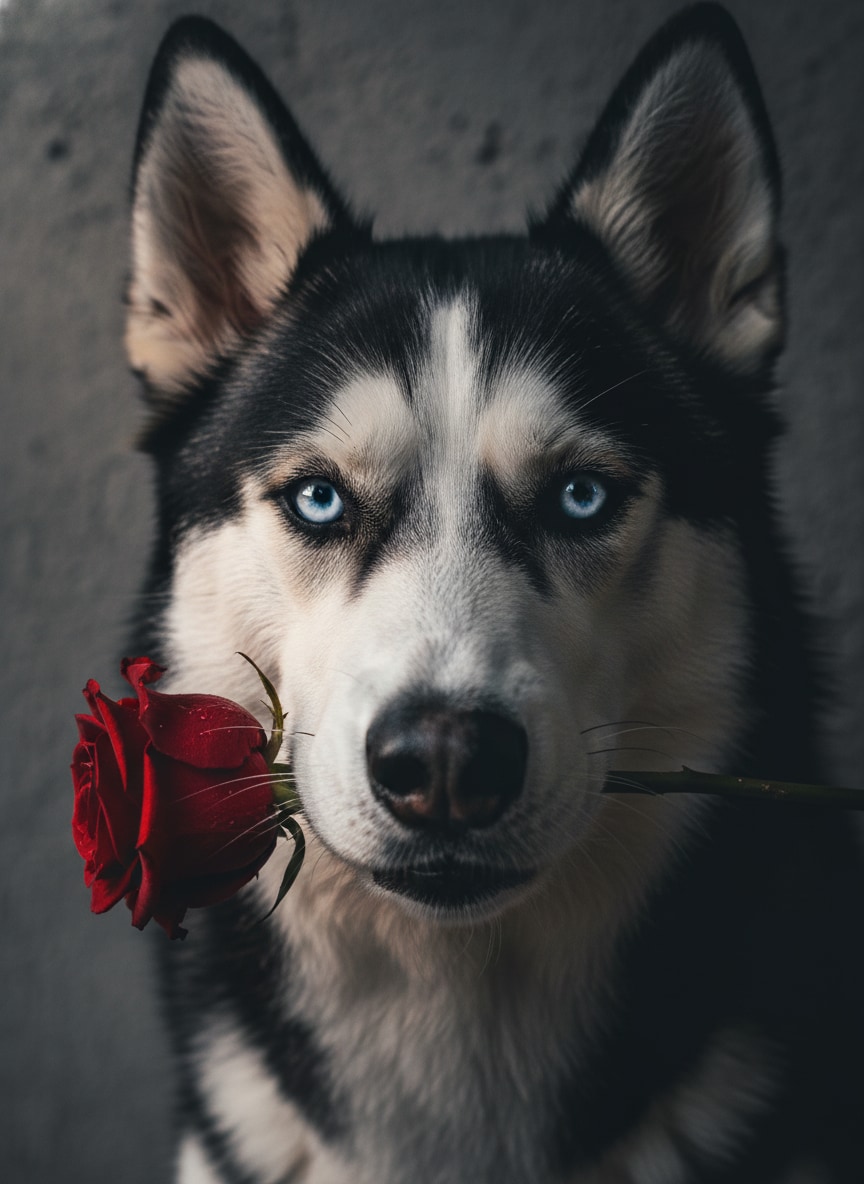 Husky Blue Eyes Rose