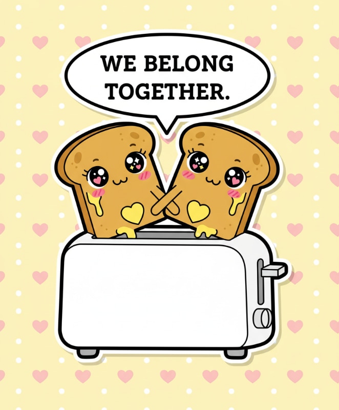 Kawaii Toast Holding Hands