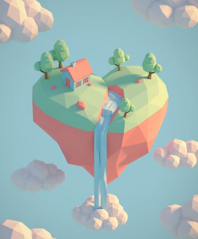 Low Poly Heart Island