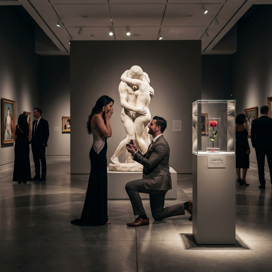 artistic museum gallery valentine proposal