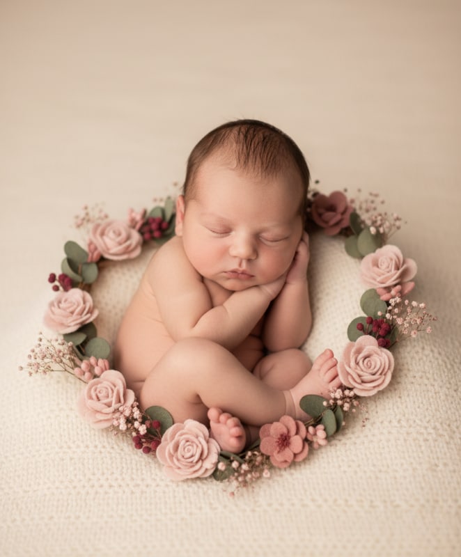 Newborn Heart Wreath Setup 10