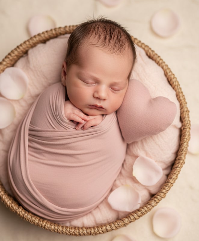 Newborn Pink Wrap Heart 3