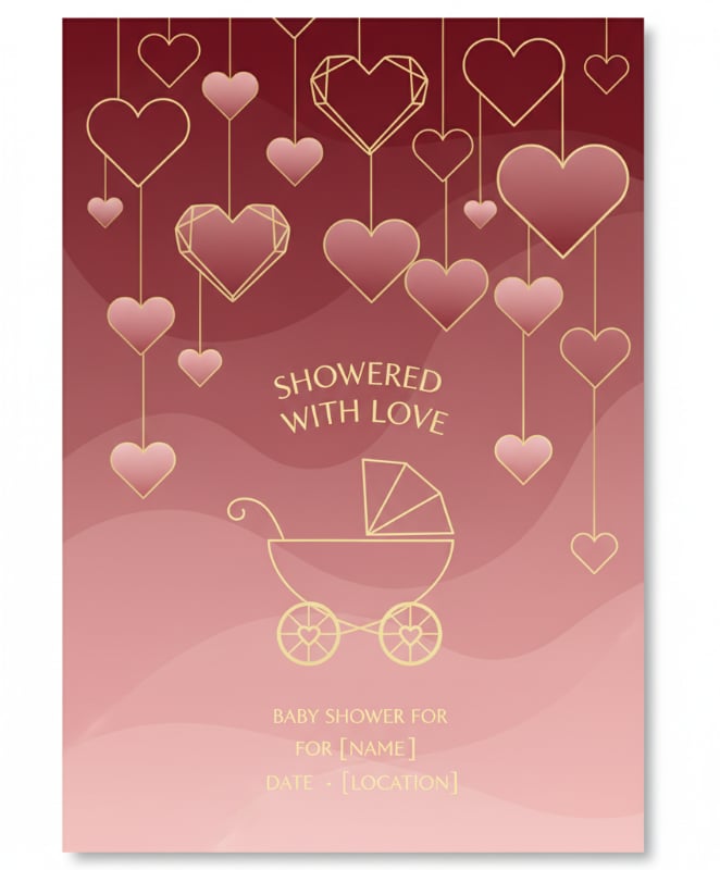 Pink Red Ombre Hearts 12