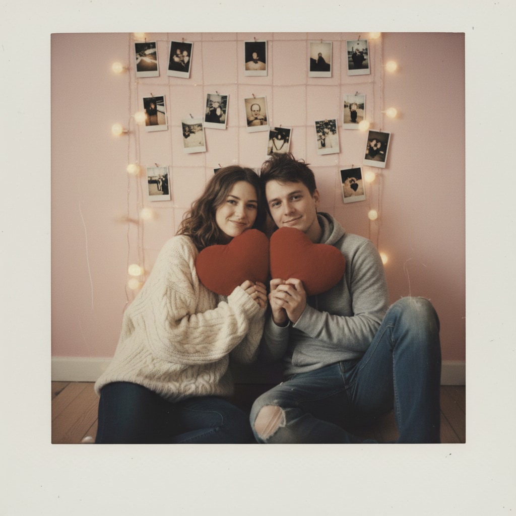 polaroid valentine couple photo