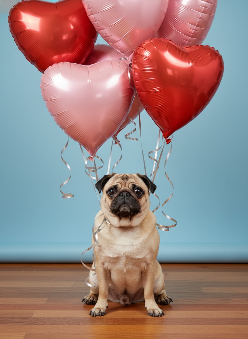 Pug Balloon Tangle Studio