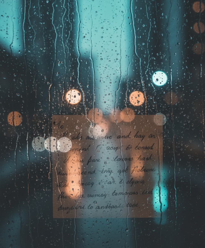 Rainy Window Handwritten Letter