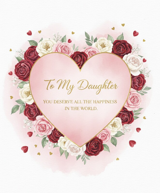 Rose Heart Frame Card 8