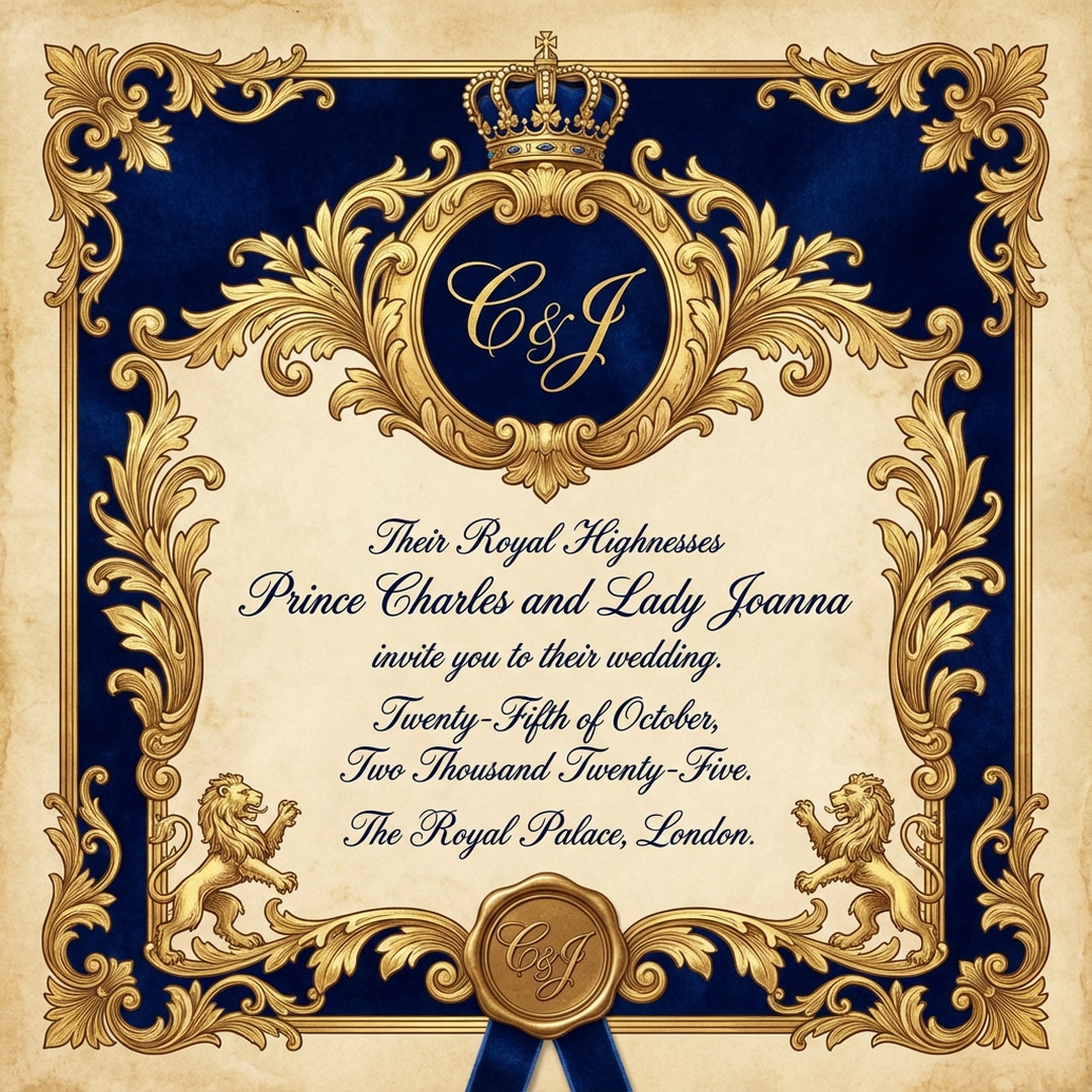 regal royal monogram wedding invitation formal