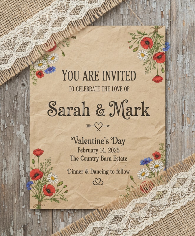 Rustic Country Wedding Invite 12
