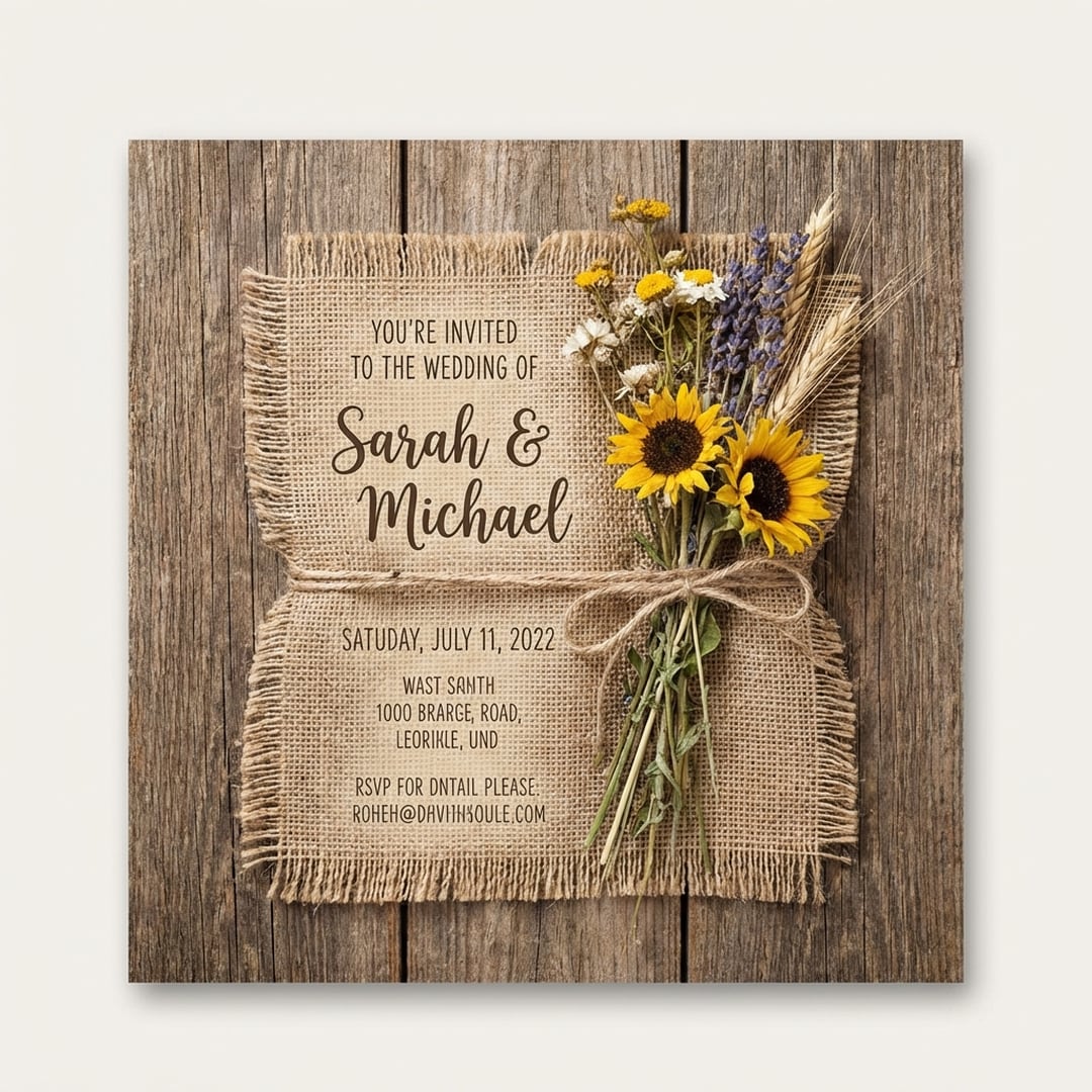 rustic wooden texture wedding invitation farmhouse