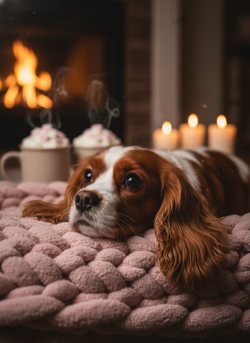 Spaniel Cozy Fireplace Rug