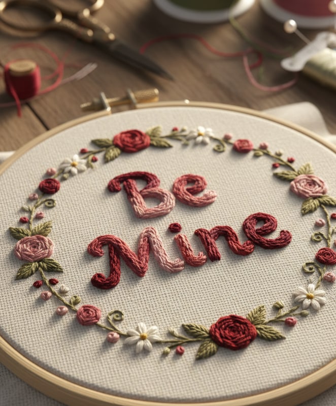 Stitched Thread Fabric Letter