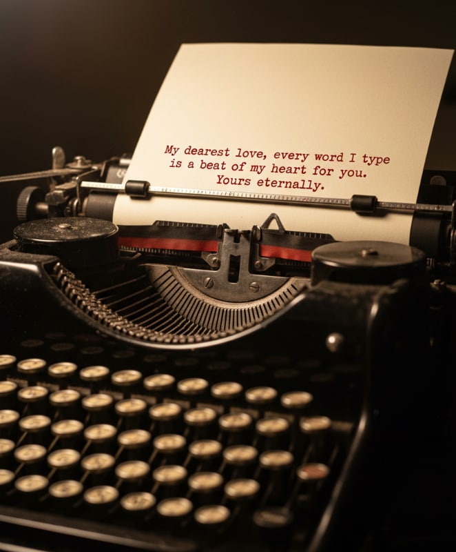 Typewriter Red Ink Page