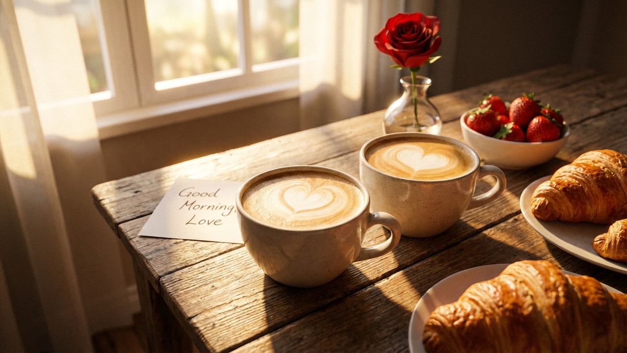valentine computer wallpaper romantic coffee breakfast