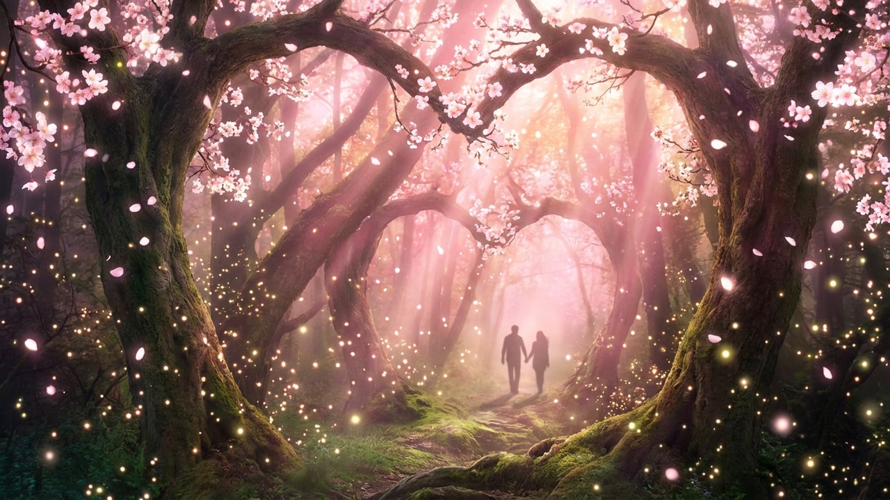 valentine wallpaper desktop enchanted forest