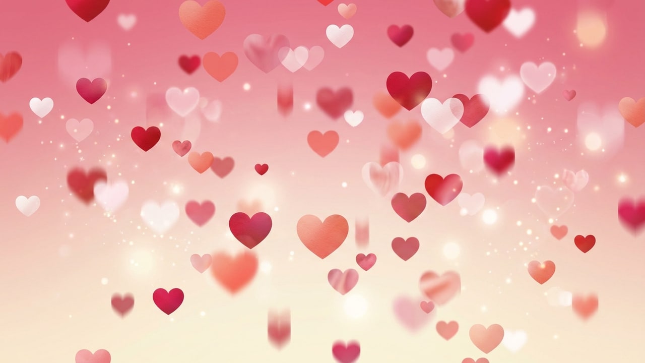 valentines day wallpaper desktop falling hearts rain