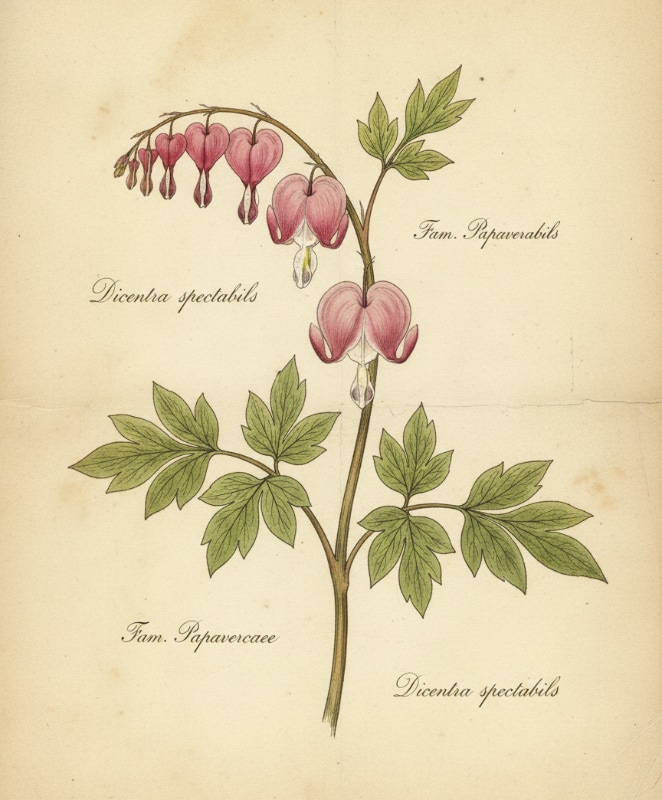 Vintage Botanical Bleeding Heart