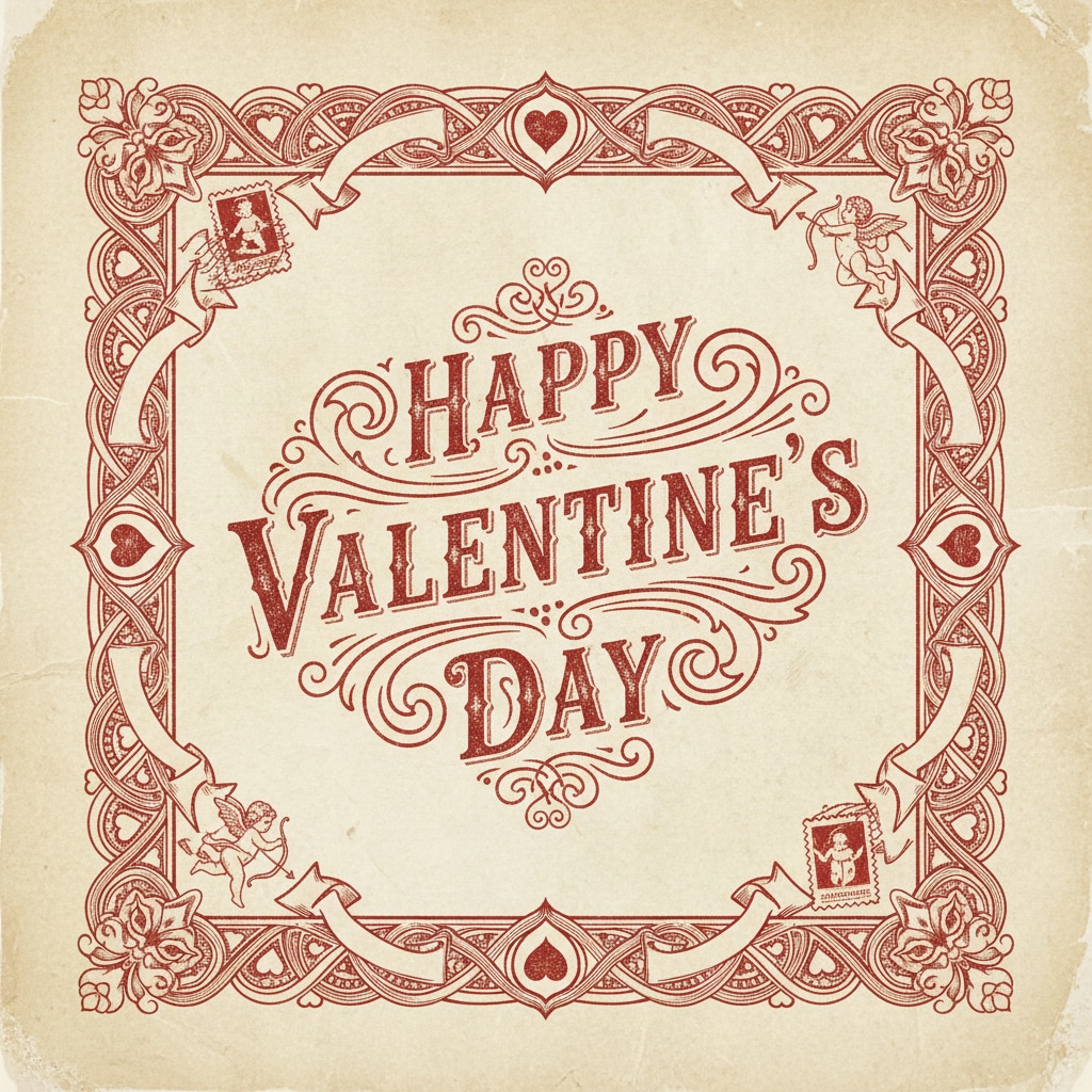 Valentine's Day 's Vintage Retro Print Image 2026