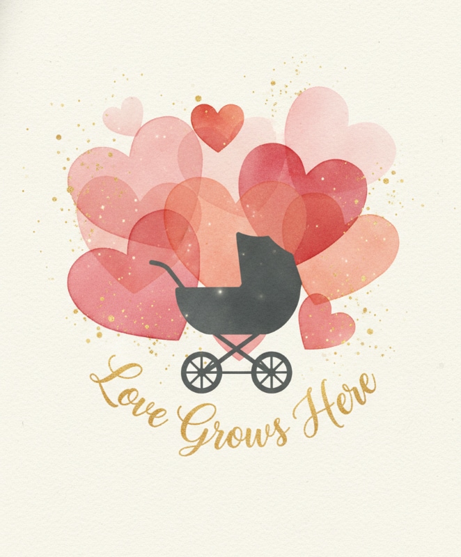 Watercolor Heart Romantic Card 7