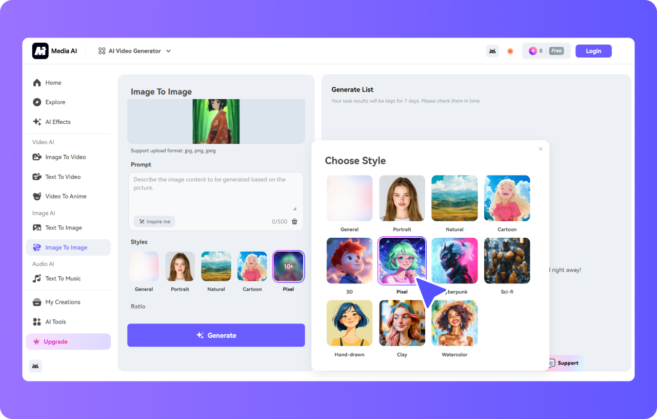 choose pixel style