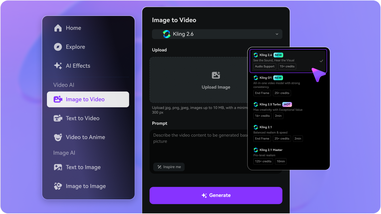 Step 1 — Upload an Image or Start with Text