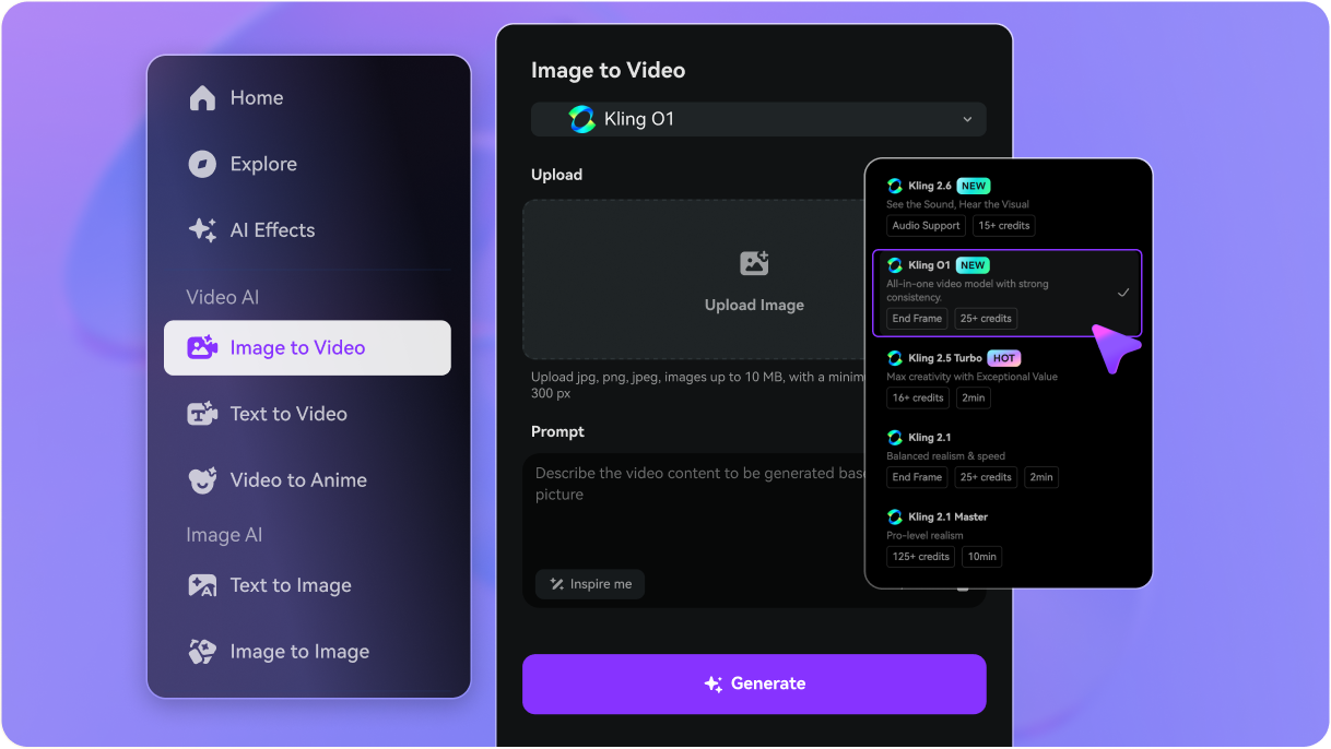 Step 1 — Open Media.io & Select Kling O1