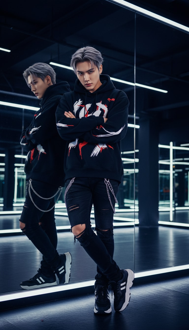 Boy K-pop Idol Practice Room