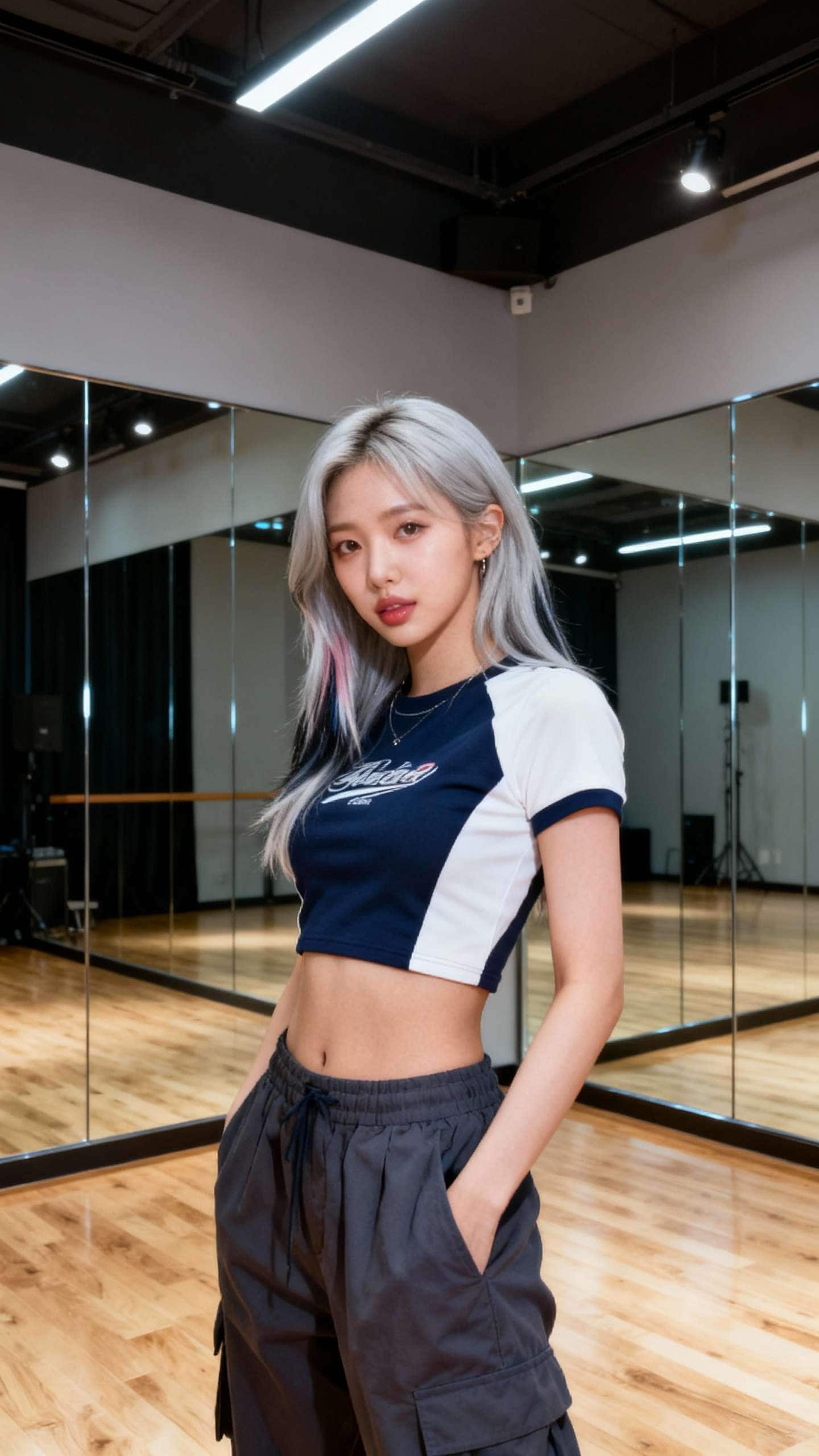 Girl K-pop Idol Practice Room