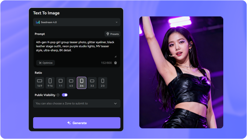 Step 2 — Enter a K-Pop Idol Prompt