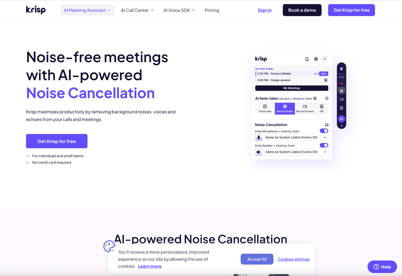 Krisp AI Noise Remover