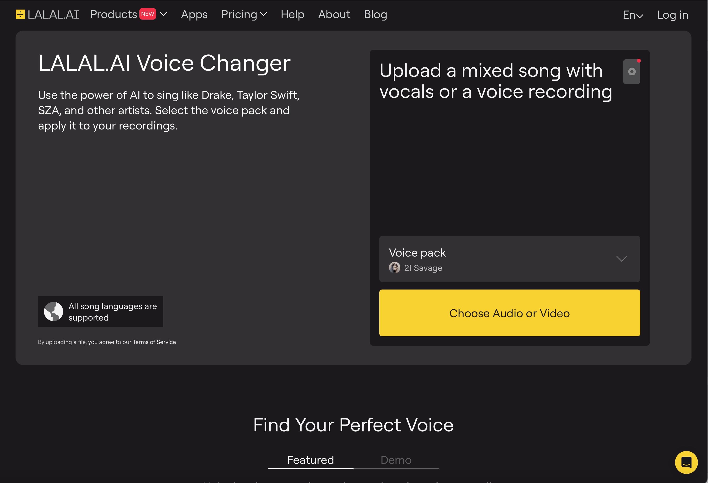 Lalal AI Voice Changer