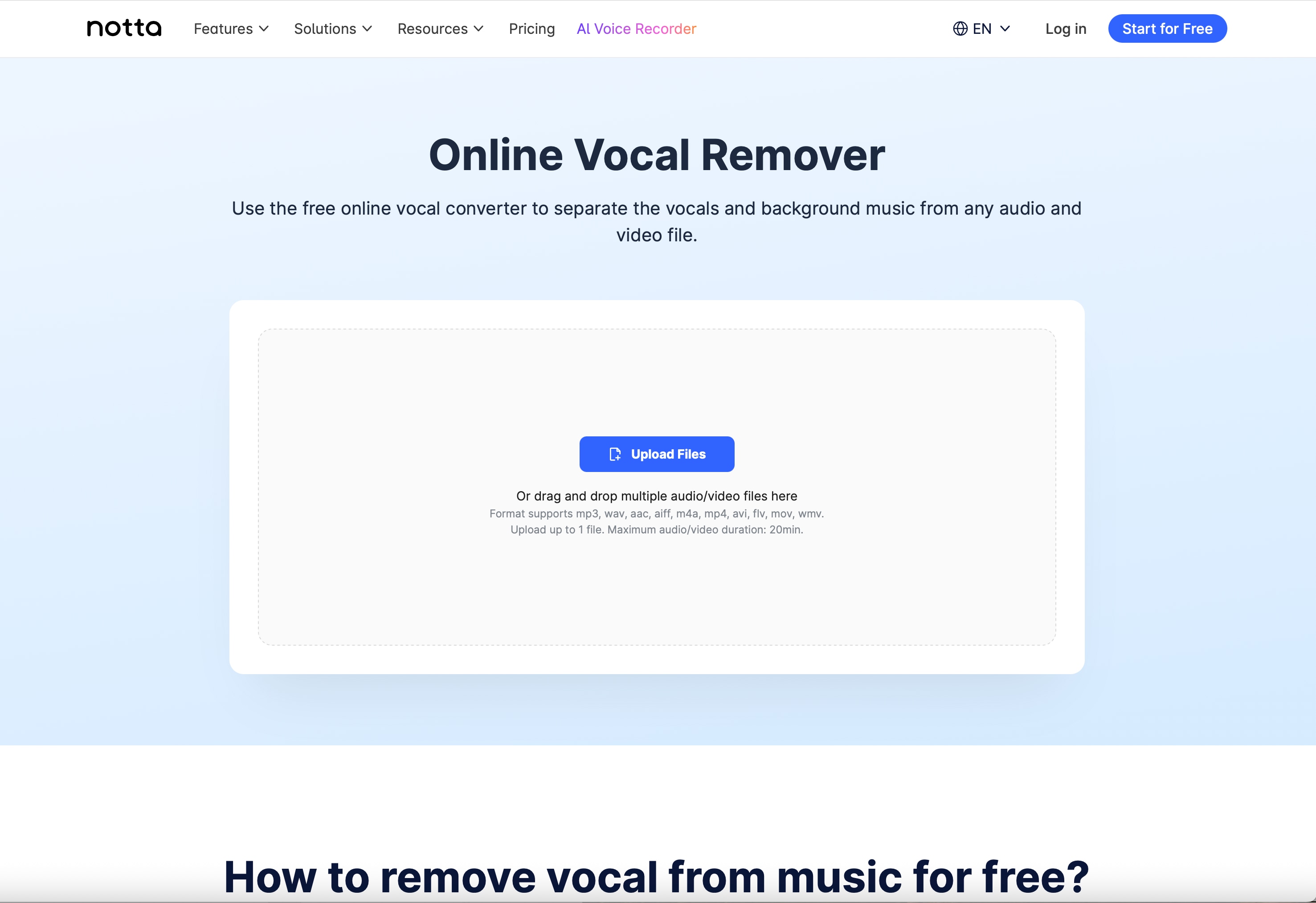 Notta AI Online Tool