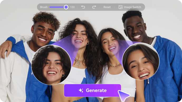 open your eyes in photos with AI realisticly