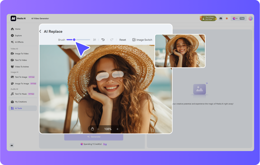 upload image and highlight eye