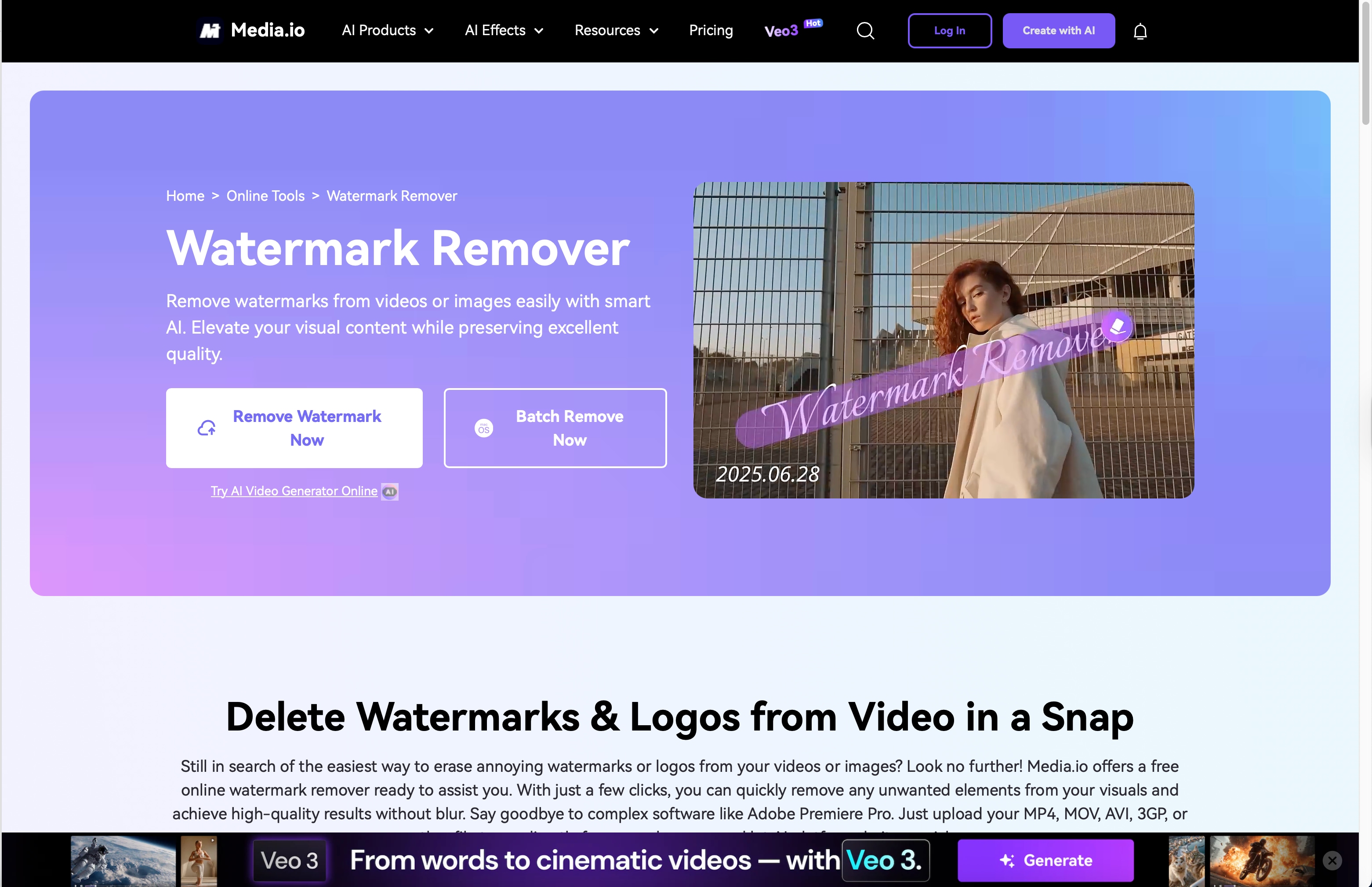 media.io homepage