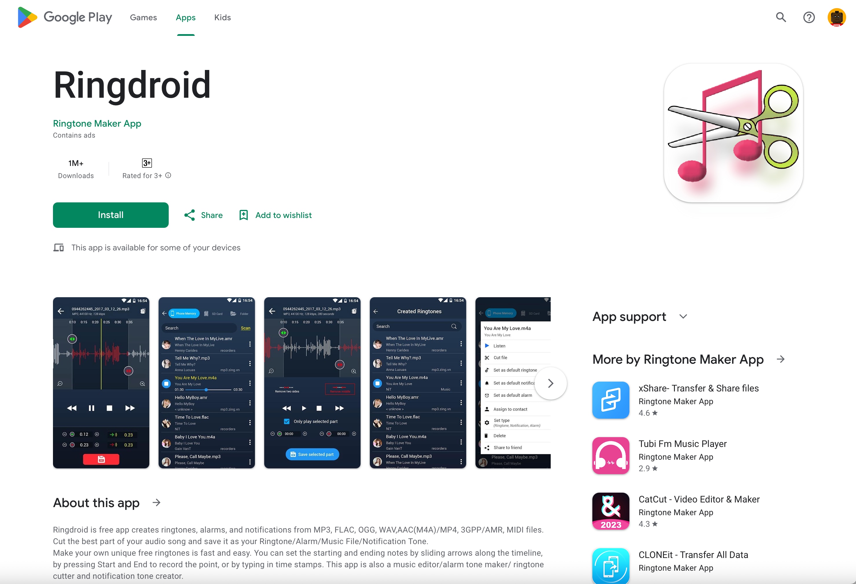 Ringdroid Android Ringtone Maker