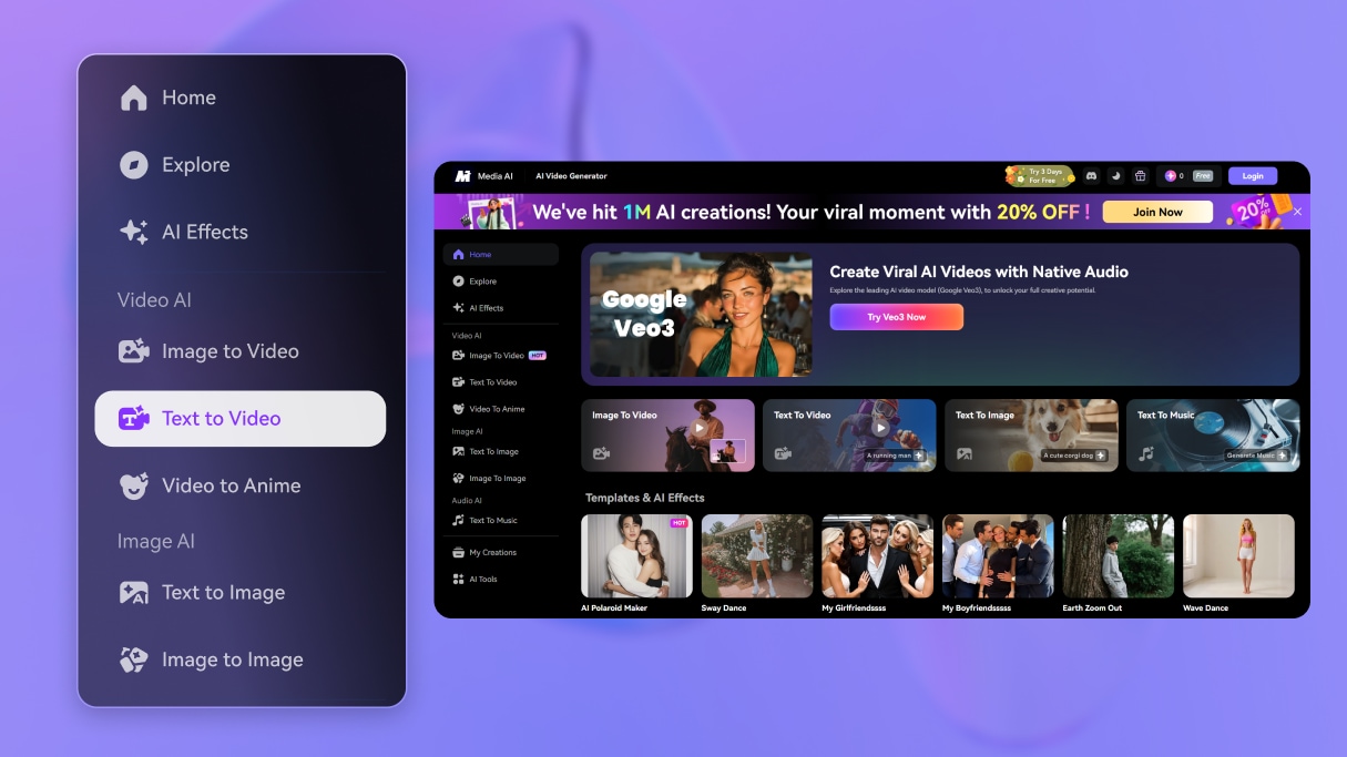 Step 1 — Visit Media.io Text-to-Video