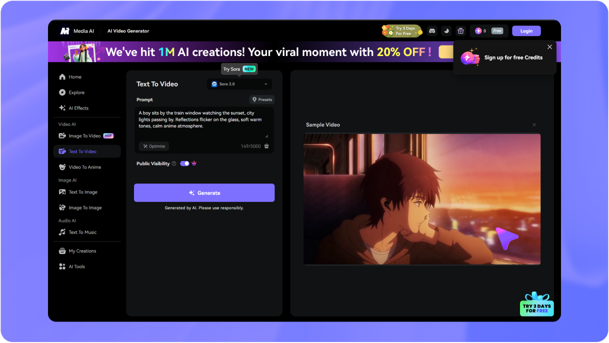 Step 2 — Enter Your Anime Prompt