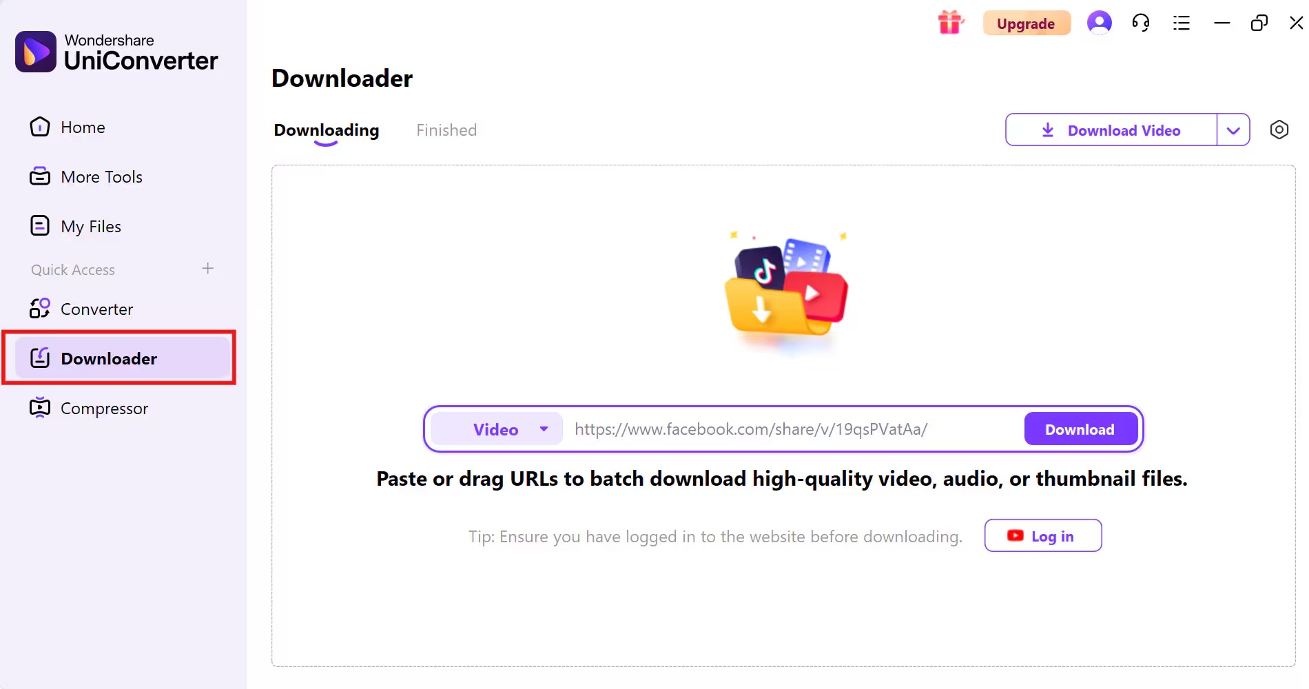 open uniconverter tiktok downloader