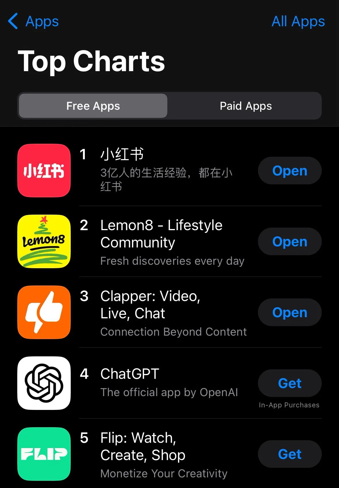 rednote rank first in apple store